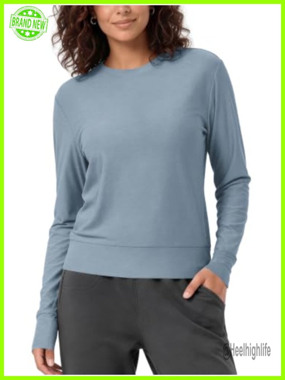 Long Sleeve Crewneck Tee Ultra Soft UPF 50+ Quick Dry Pullover Top